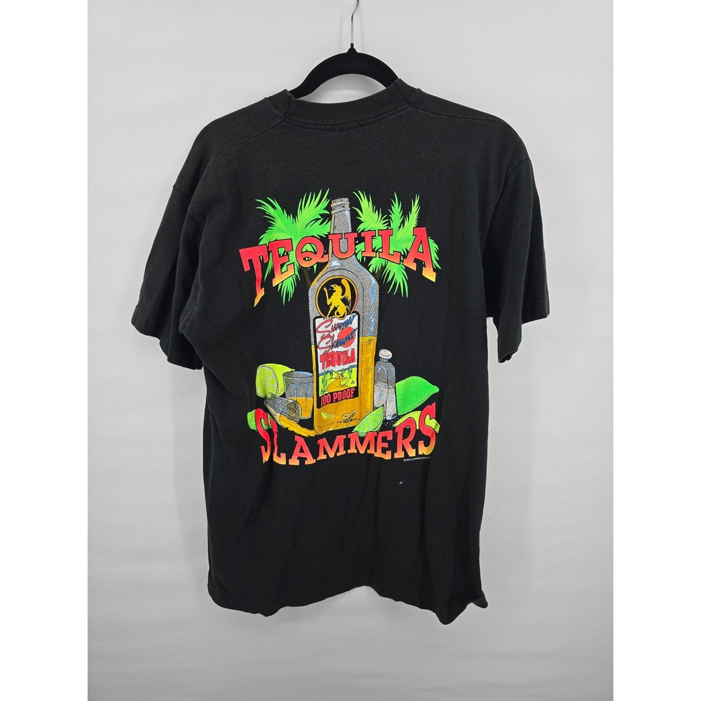 Vintage 1992 Tequila Slammers T-Shirt Men Large Black Fruit of the Loom USA Made - Picture 5 of 7